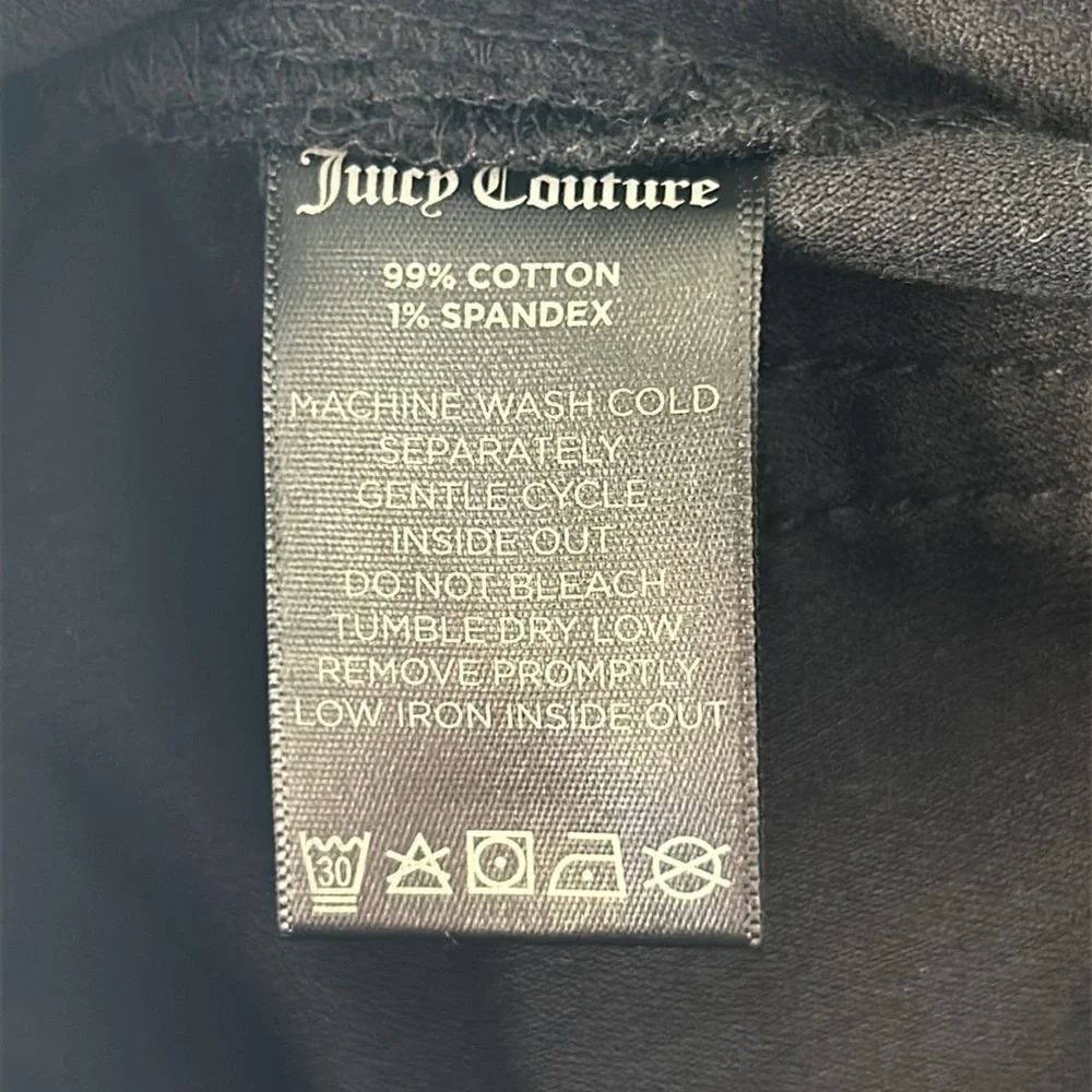 Juicy Couture black pull on corduroy pants skinny fit size 27